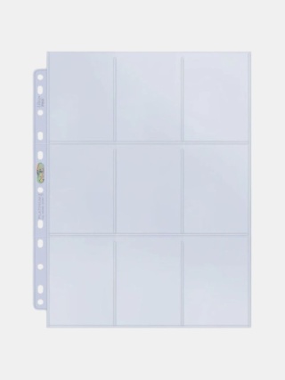Strony Ultra PRO Platinum Series 9‑Pocket Pages – 100 stron do standardowych kart z 11 otworami