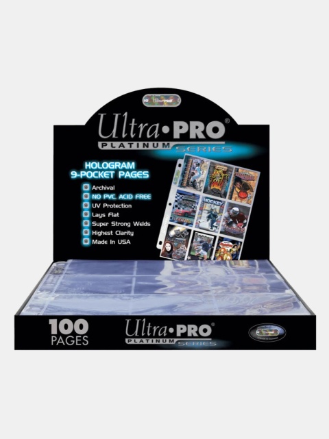 Strony Ultra PRO Platinum Series 9‑Pocket Pages – 100 stron do standardowych kart z 11 otworami